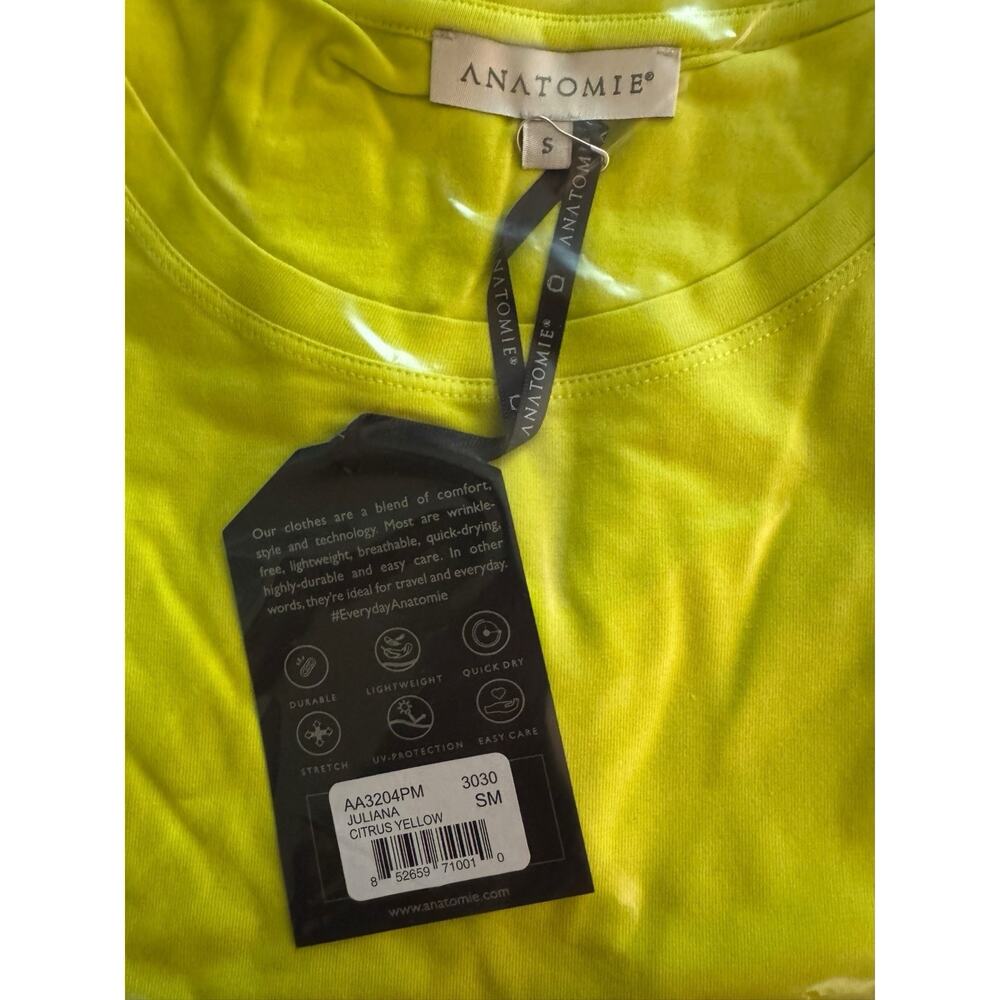 NWT Anatomie Juliana Citrus Yellow Long Sleeve Pima Cotton T-shirt Small - Picture 6 of 8